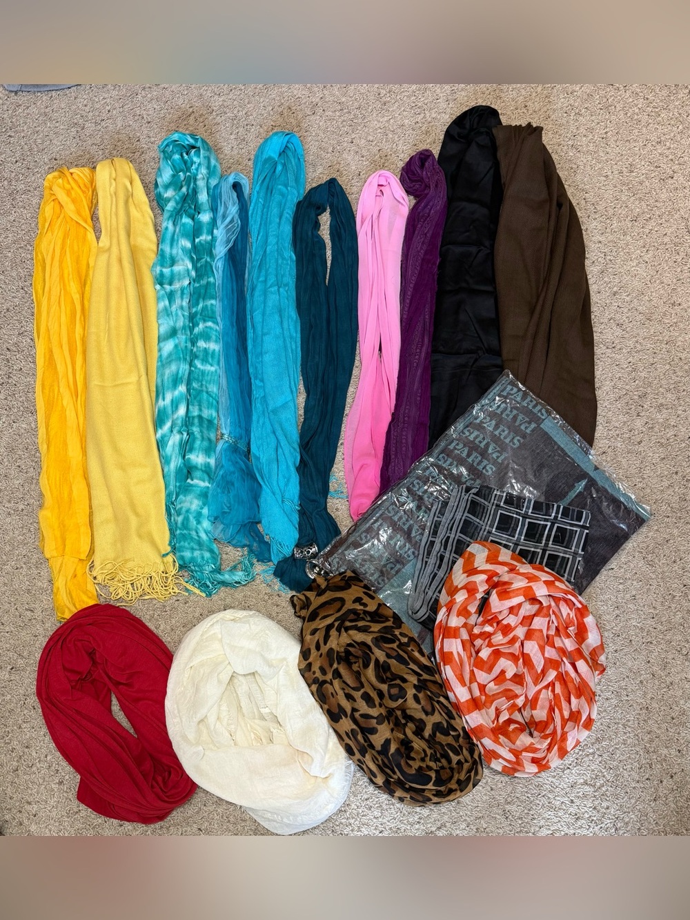 Colorful Mixed Scarf Lot - Multi Color
